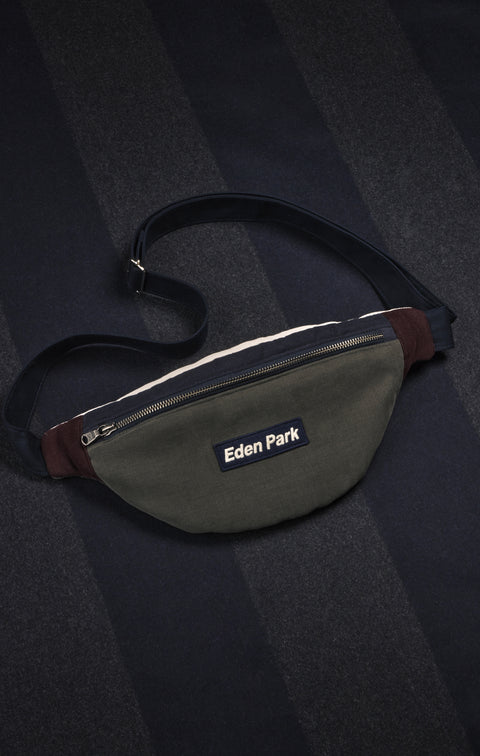 Sac banane en velours kaki upcyclé Pap'Atelier - Image 2