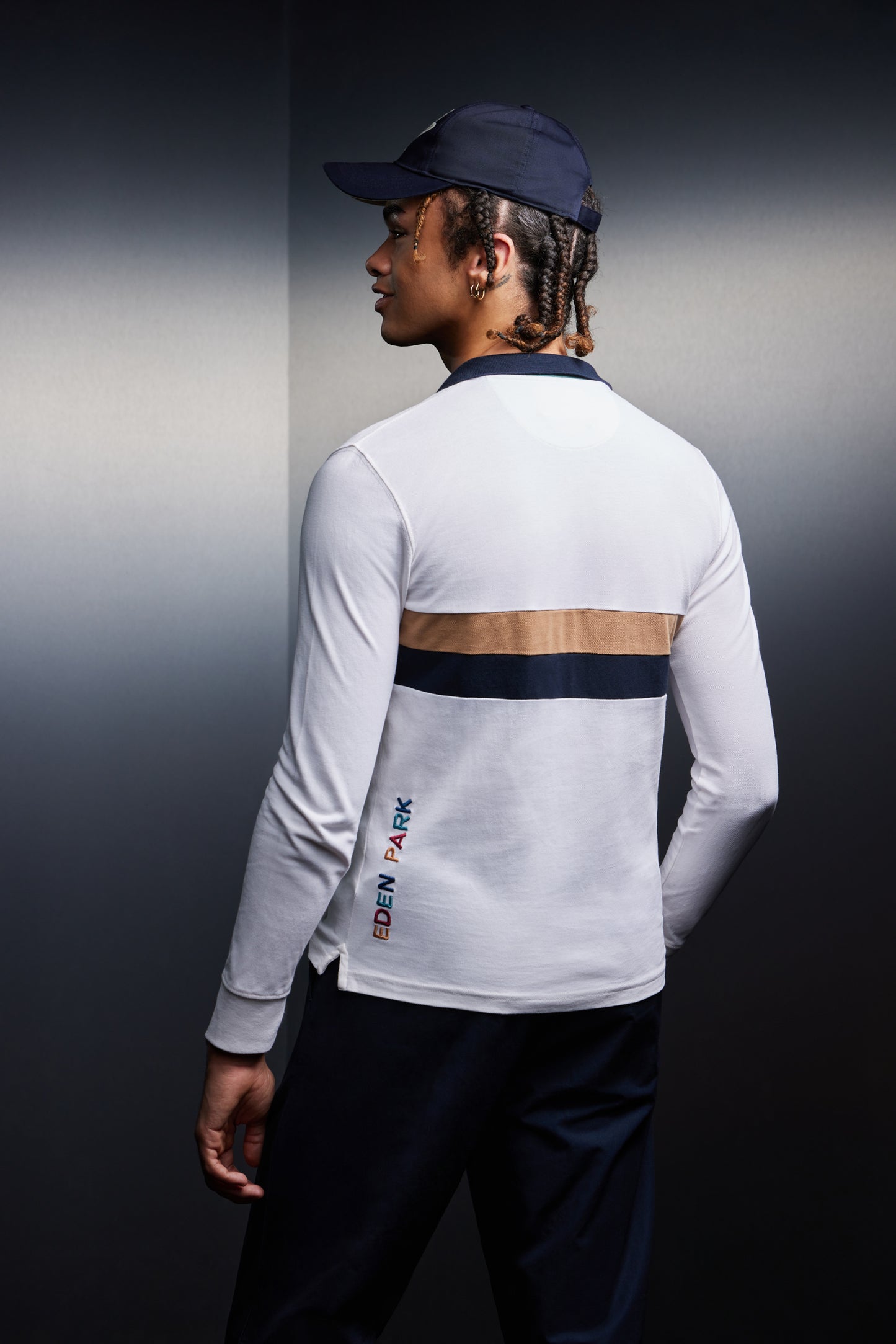 Maillot en coton blanc à rayures coupé cousu upcyclé Pap'Atelier