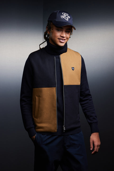 Gilet sans manches bicolore upcyclé Pap'Atelier - Image 1