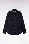 Chemise en coton piqué marine coupe droite
