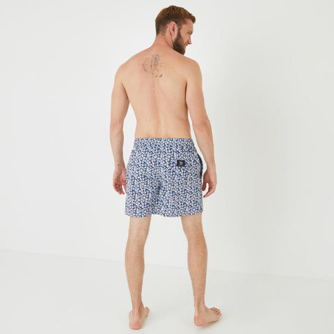 Short de bain motif fleuri bleu - Image 3