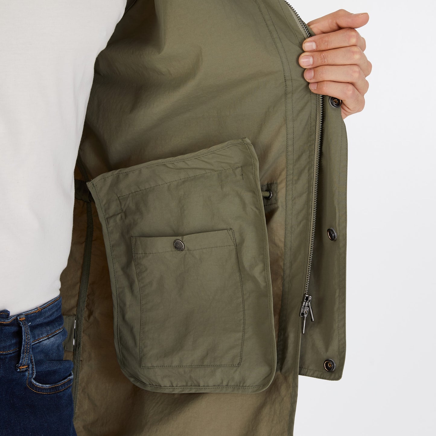 Parka mi-longue kaki