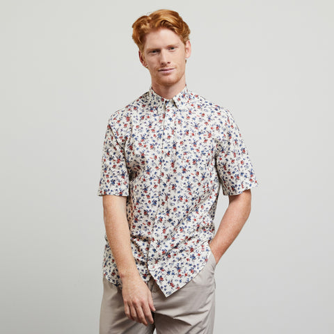 Pima cotton blouse with exclusive floral print - Image 1
