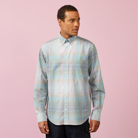 Chemise à carreaux tie and dye multicolore - Image 1