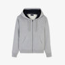 Sweat gris zippé à capuche