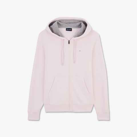 Sweat rose clair zippé à capuche - Image 2