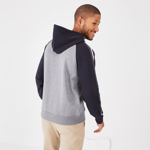 Sweatshirt gris à capuche en molleton bicolore - Image 3
