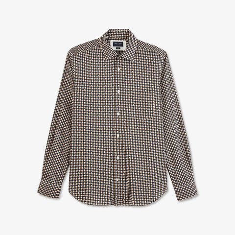 Chemise marron à motif rétro - Image 2