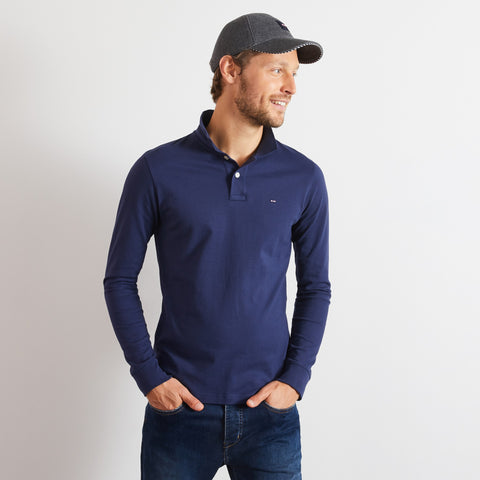 Blue long-sleeved polo - Image 1