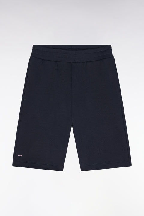 Short en molleton coton bleu marine coupe droite - Image 1