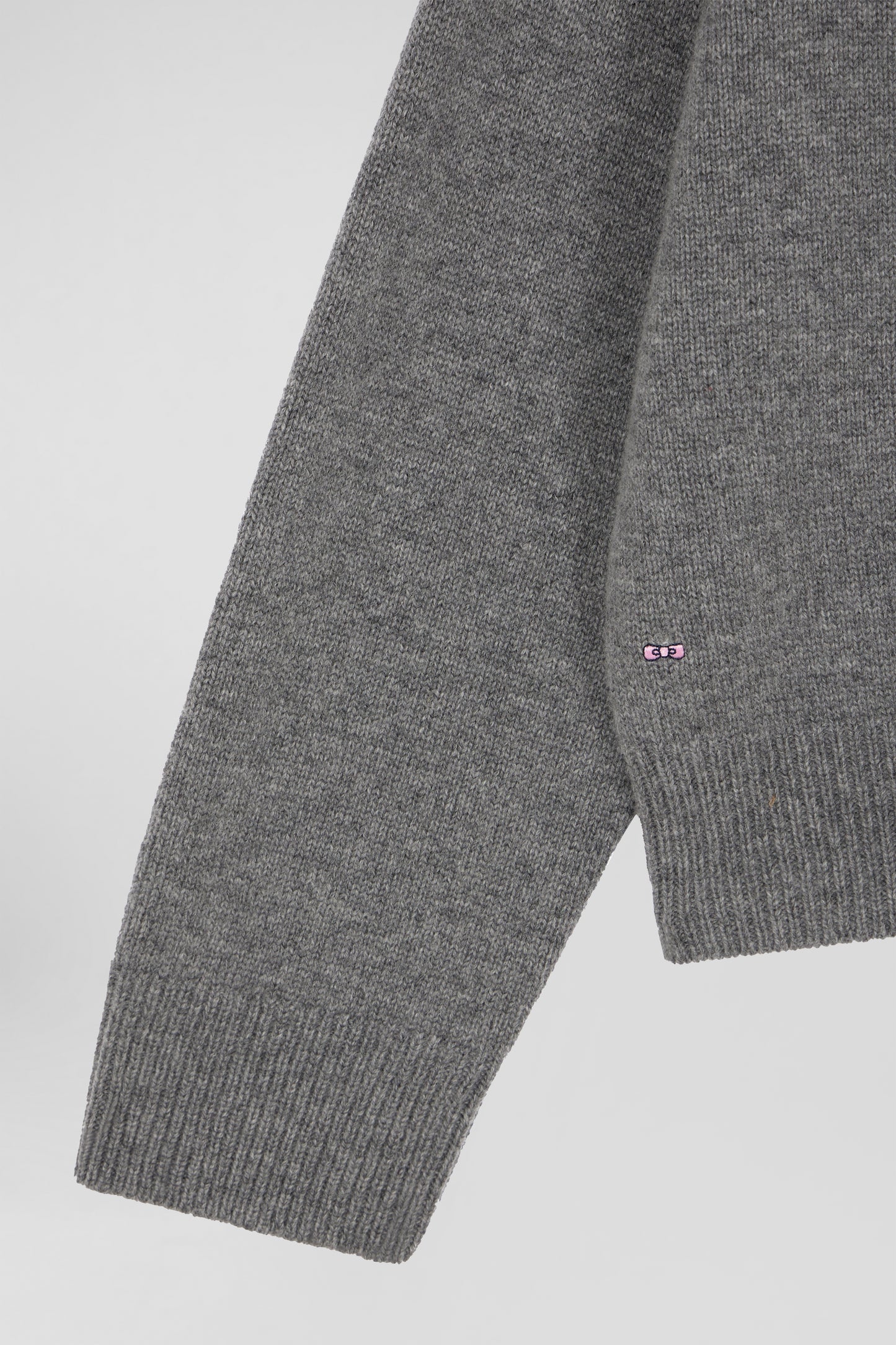 Grey wool and cashmere V-neck sweater Relaxed cut