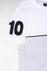 Two-tone T-shirt in grey cotton, straight cut