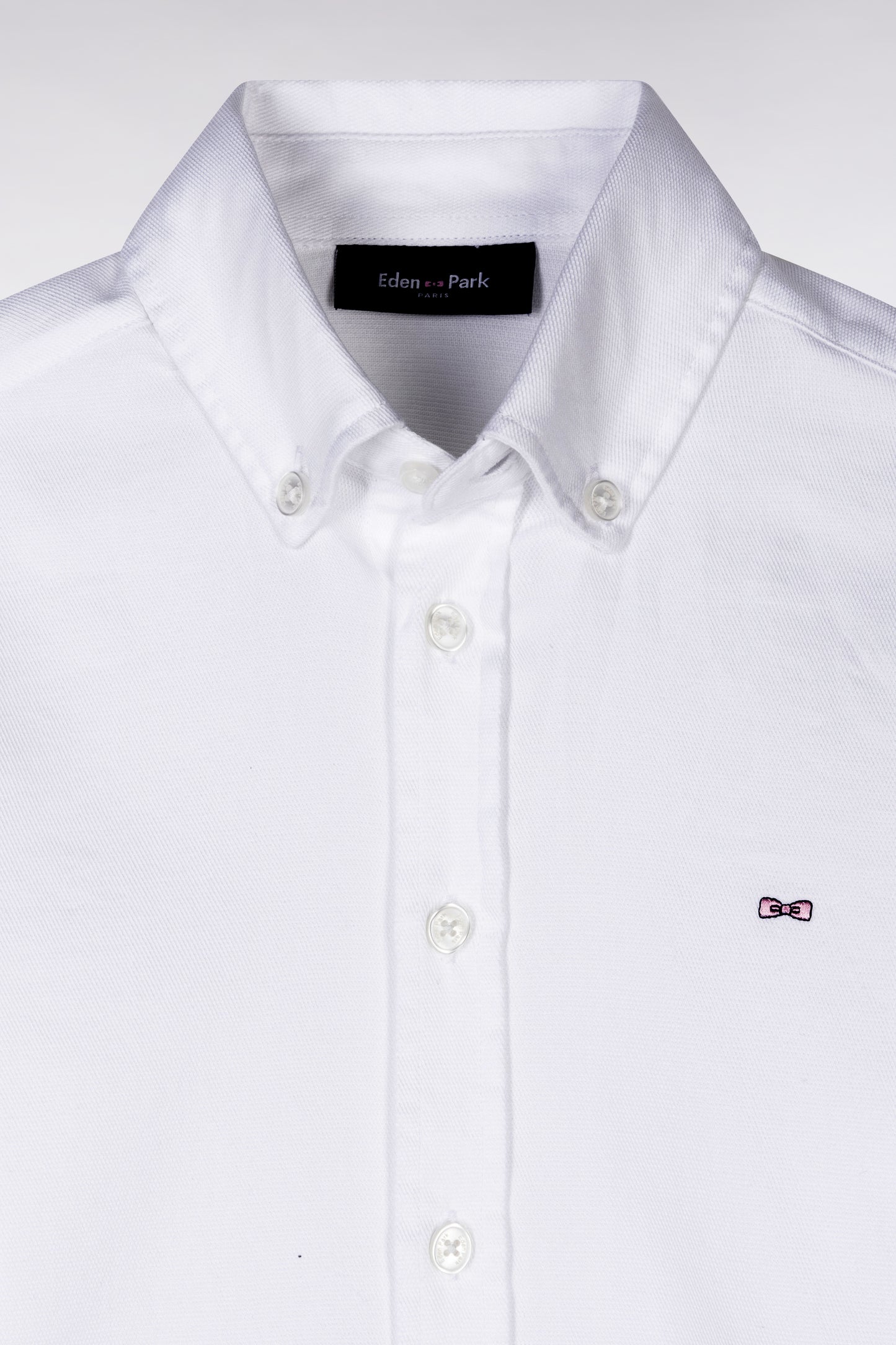 Chemise en popeline de coton blanche coupe droite