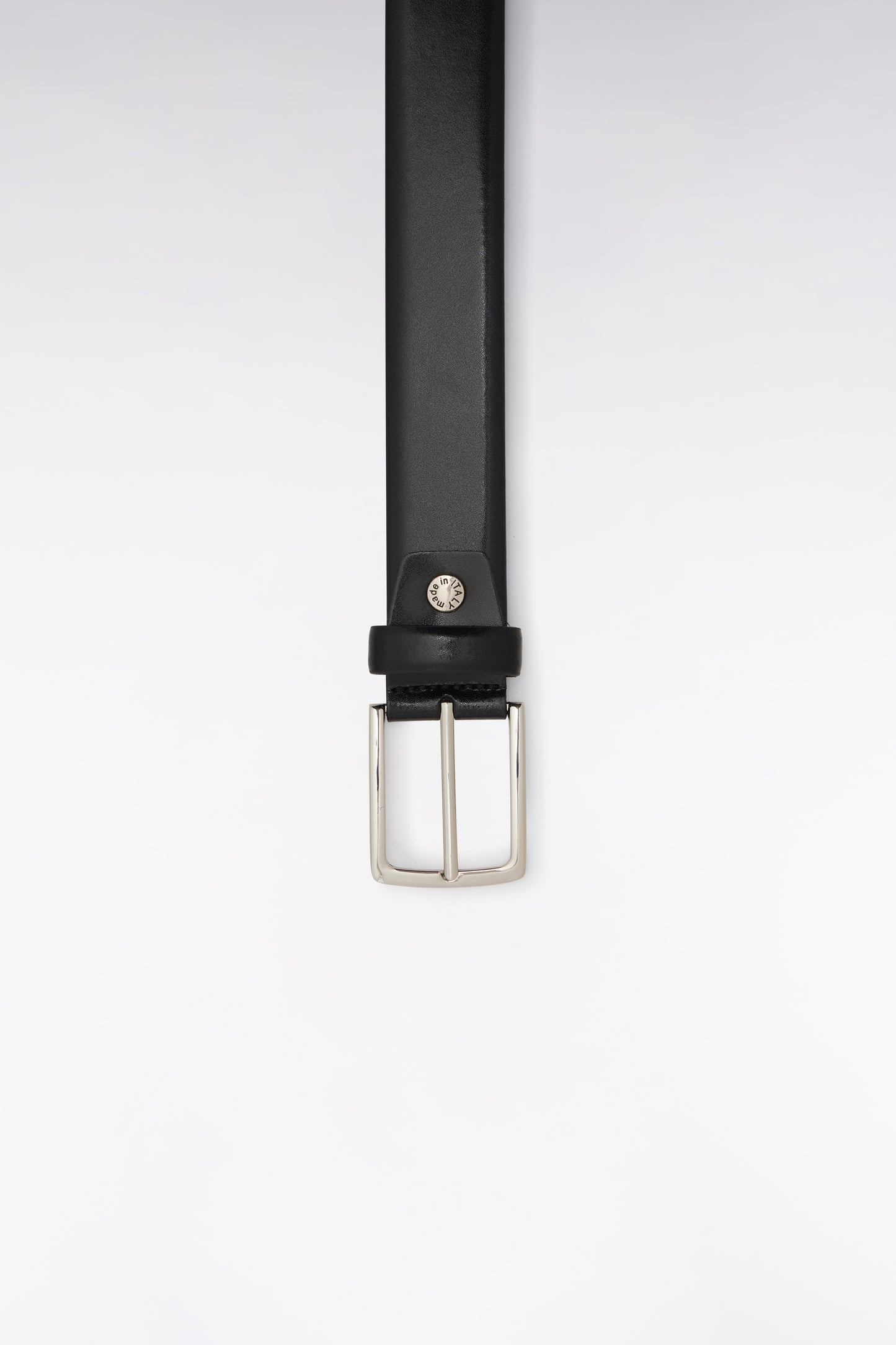 Ceinture en cuir lisse noire