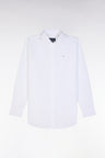 Chemise unie en coton blanc coupe décontractée