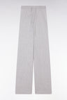 Pantalon à jambe large en coton biologique et cachemire gris coupe décontractée