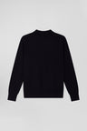 Women's wool jersey-neck sweater, regular fit