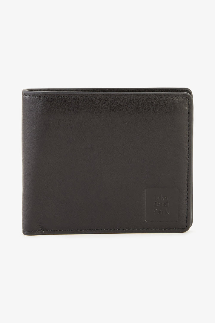 Portefeuille format italien en cuir noir