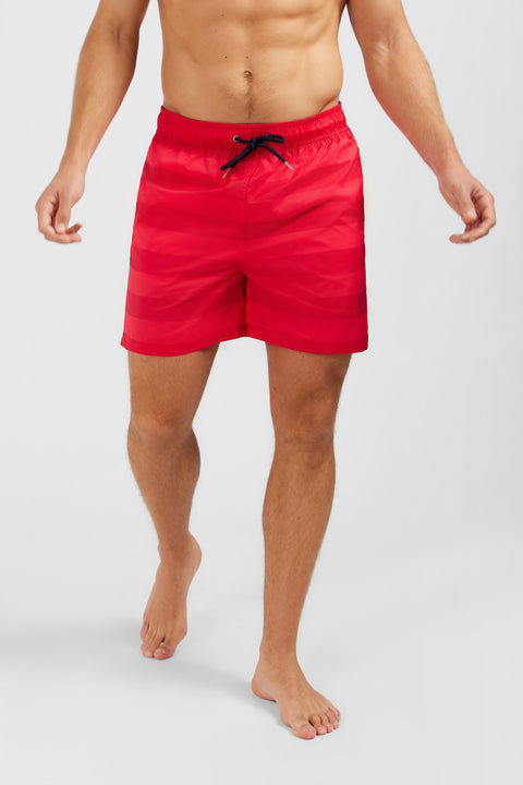 Short de bain à rayures rouge - Image 3