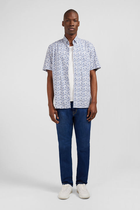 White blouse with exclusive floral print - Image 1