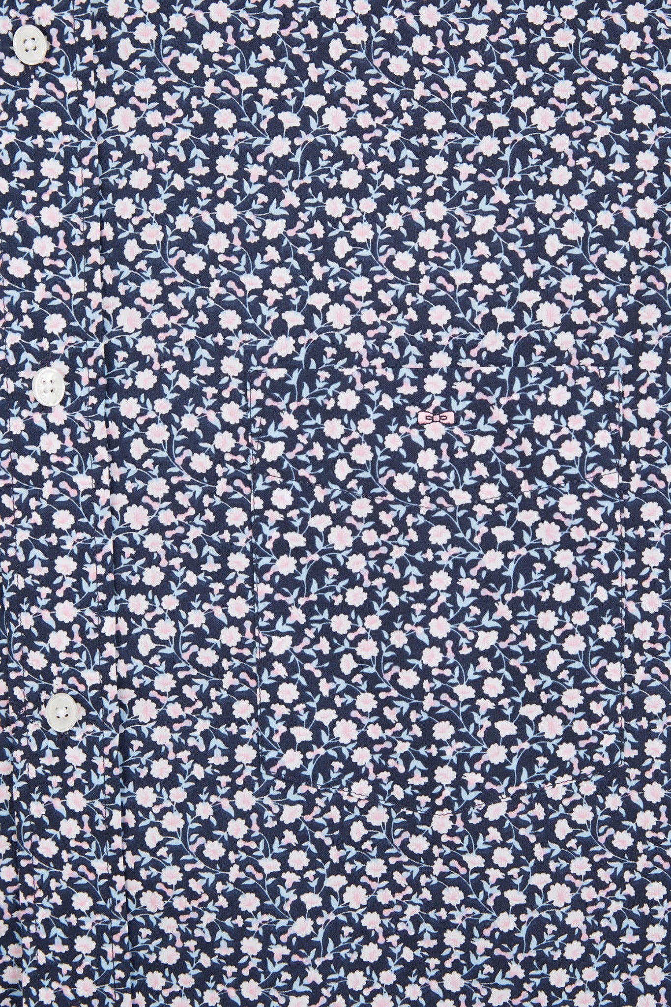 Chemisette bleu marine imprimée exclusif fleurs