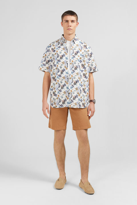 White shirt with exclusive floral print - Image 1
