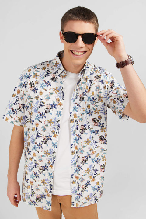 White shirt with exclusive floral print - Image 3