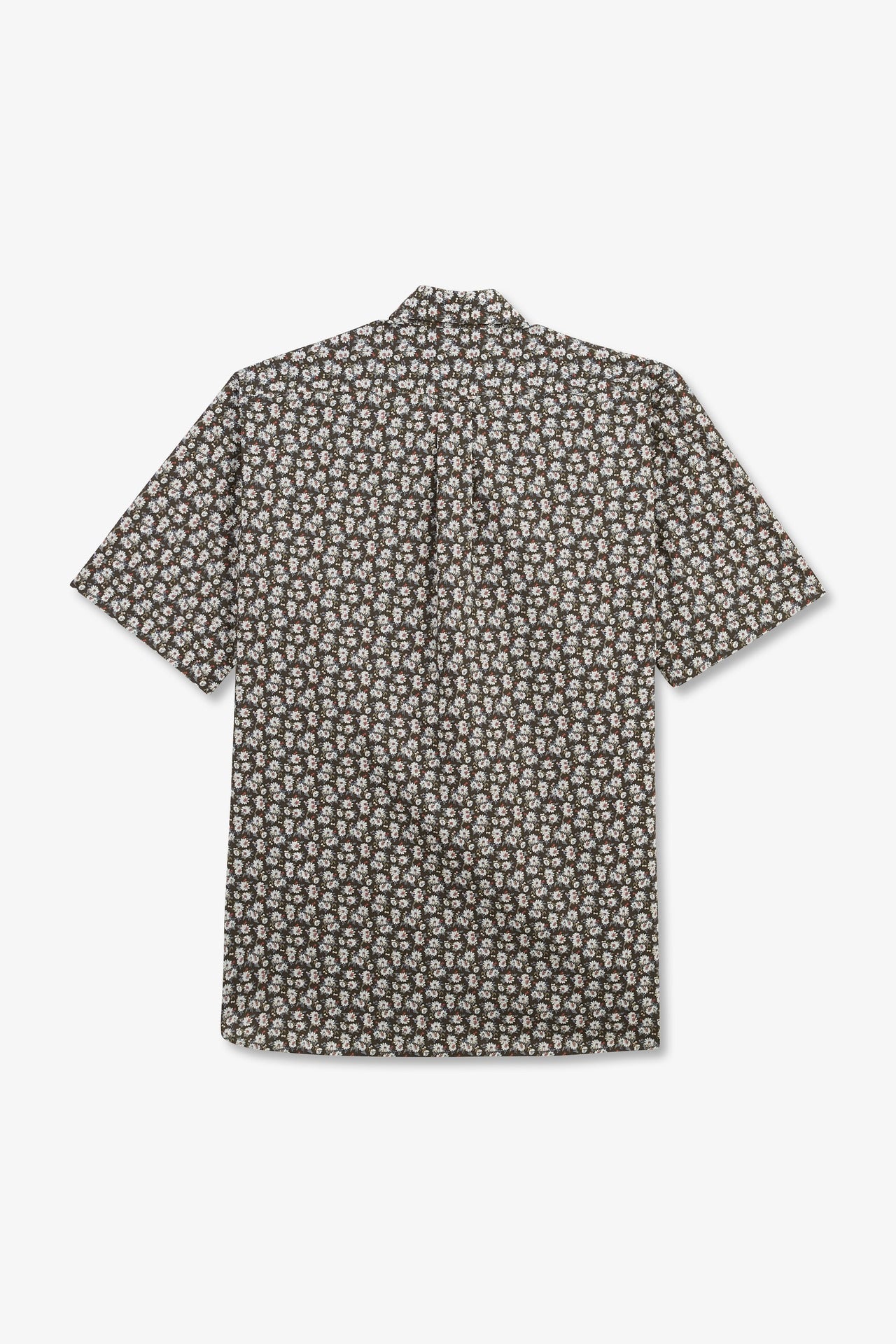 Khaki shirt with flower print