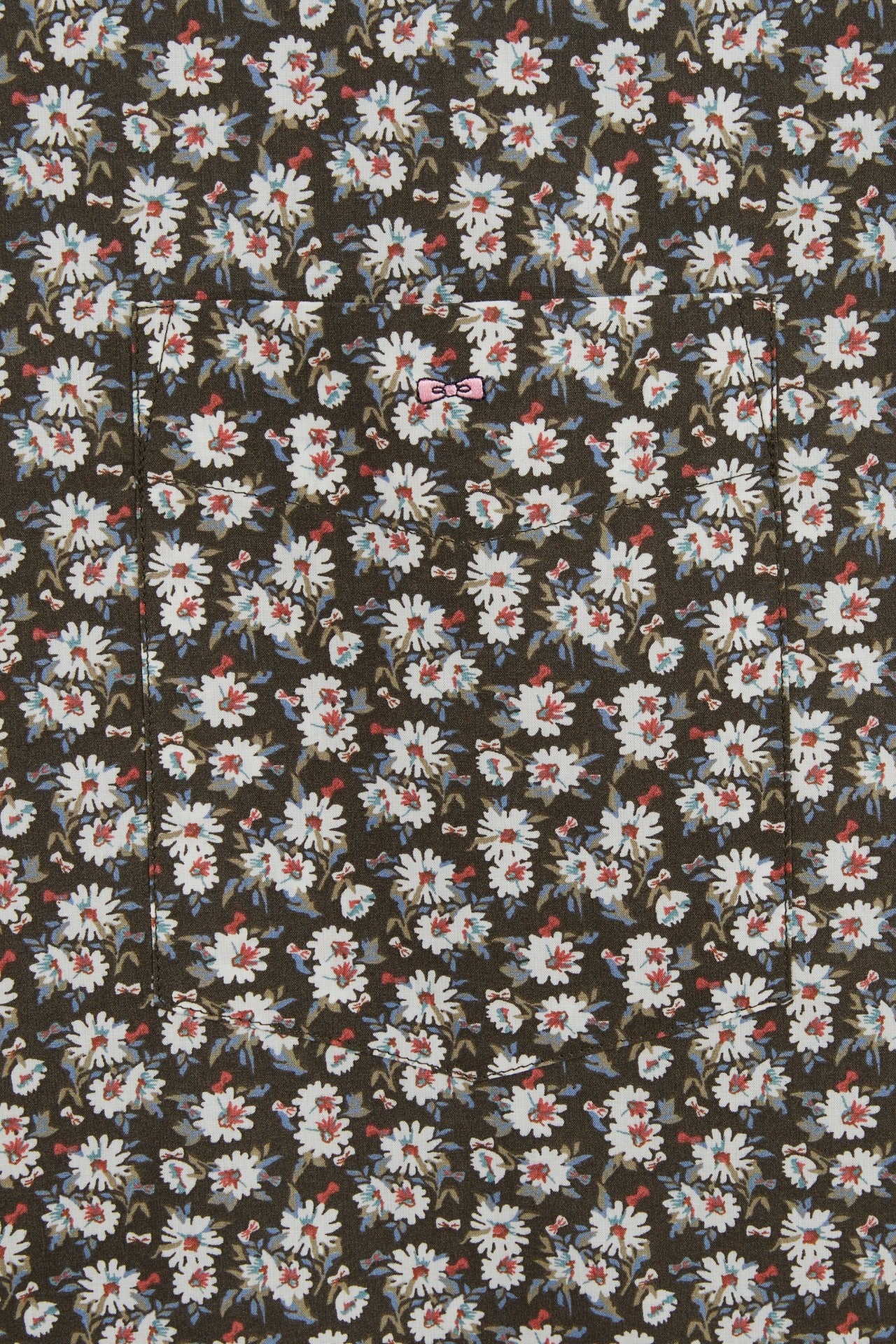 Khaki shirt with flower print