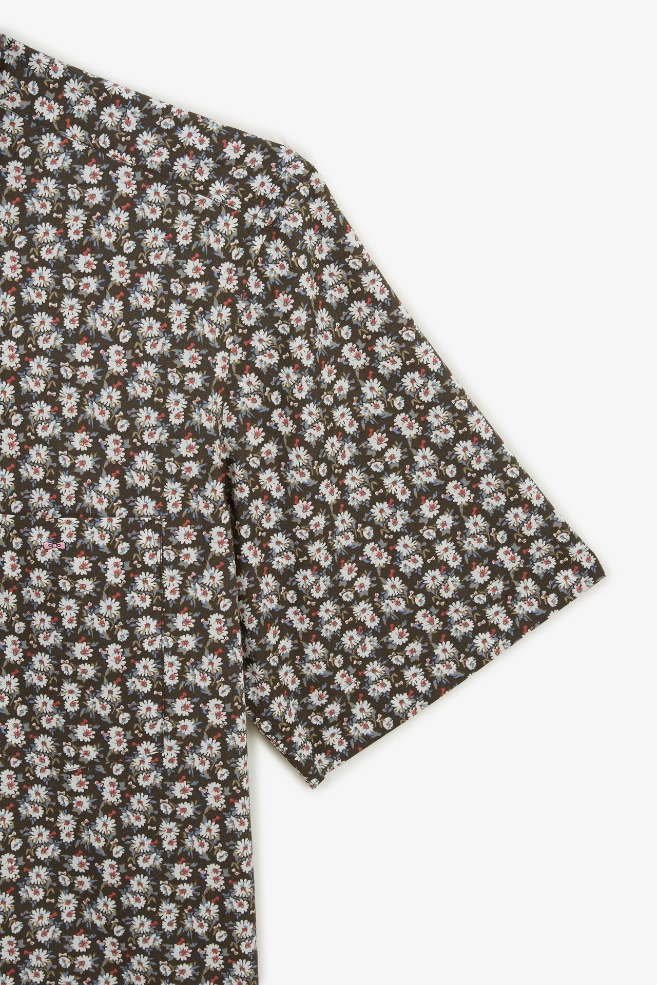 Khaki shirt with flower print
