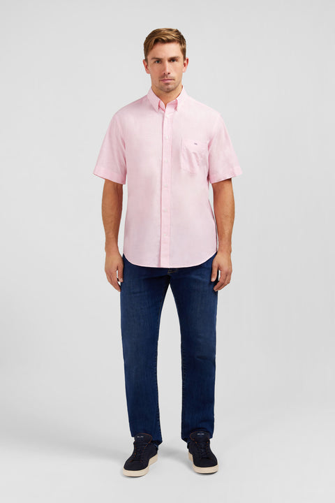 Chemisette rose en coton dobby - Image 1