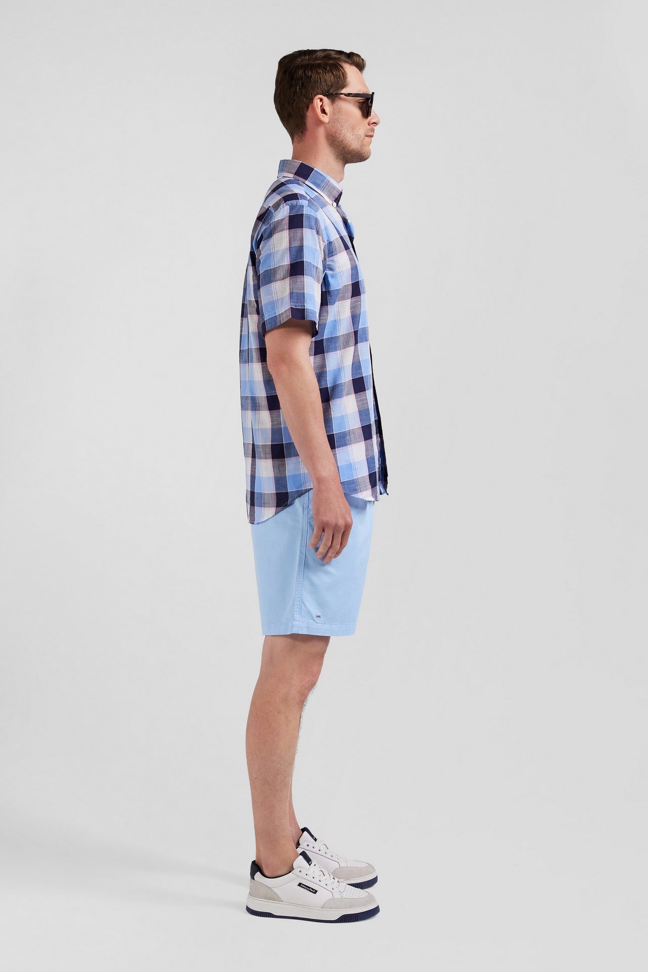 Checked blue shirt