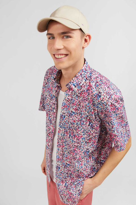 Pink shirt with flower print - Image 3