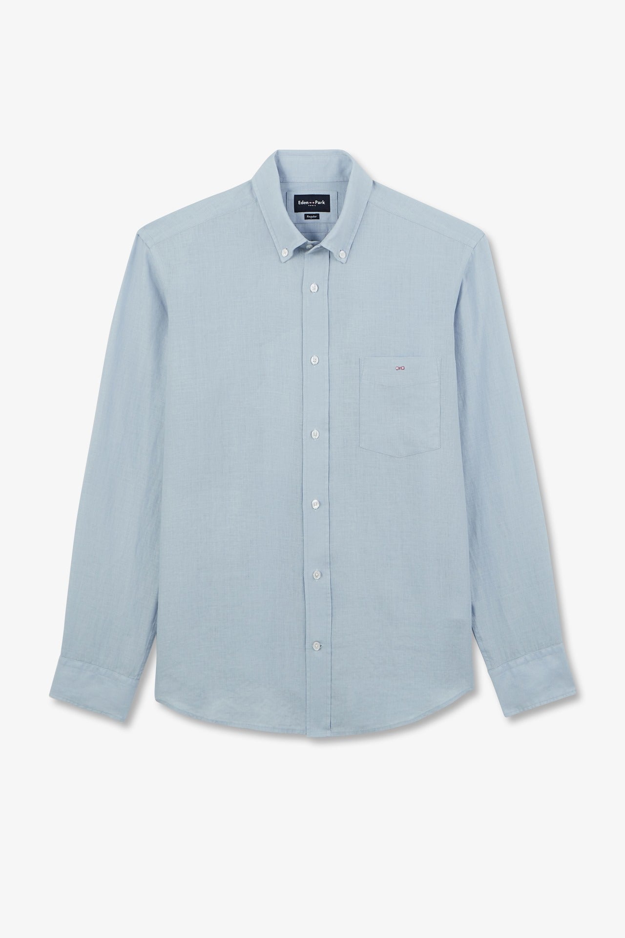 Plain light blue shirt in linen