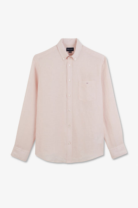 Plain pink linen shirt - Image 2