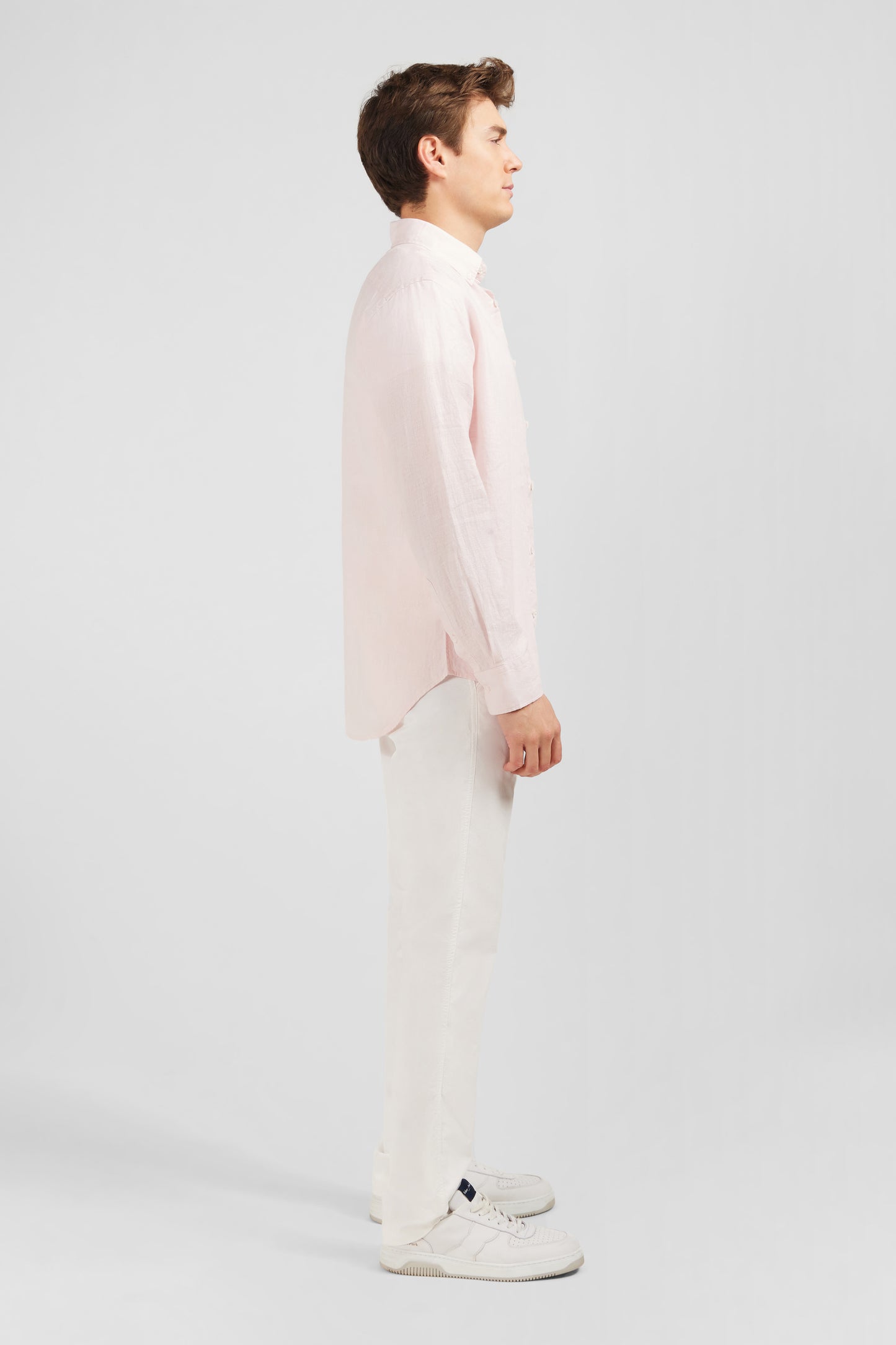 Plain pink linen shirt