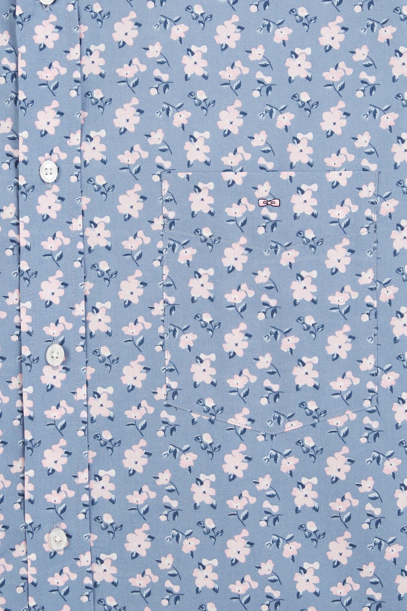 Blue shirt with exclusive floral print