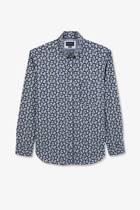 Chemise bleu marine imprimée exclusif fleurs - Image 2