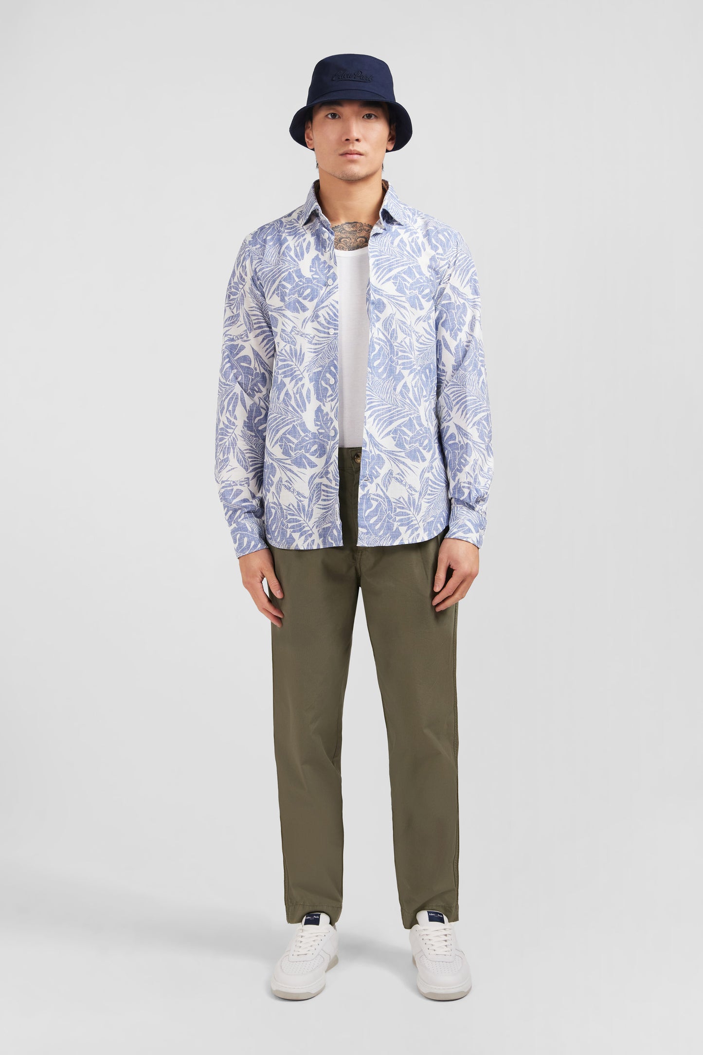 Chemise à imprimé feuilles exclusif