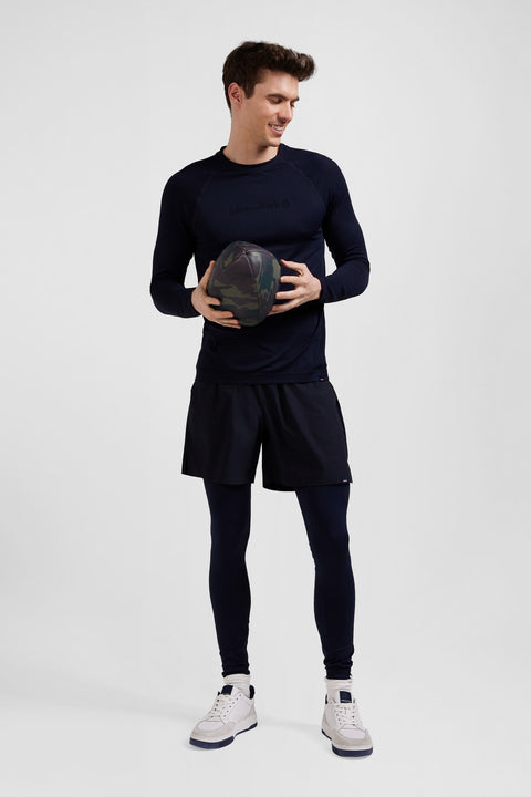 Navy blue stretch sports jogging bottoms - Image 1
