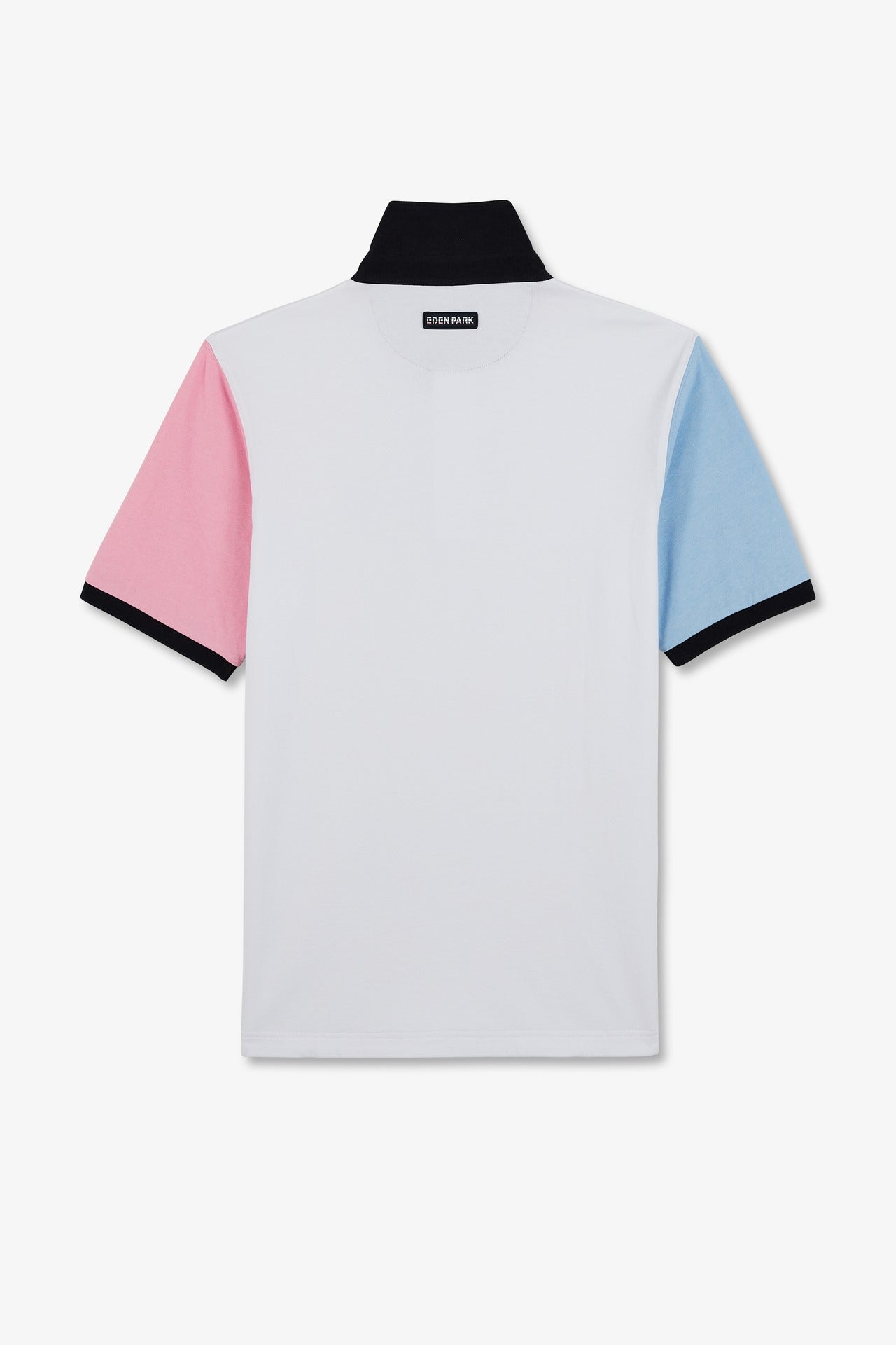 White colour-block polo shirt