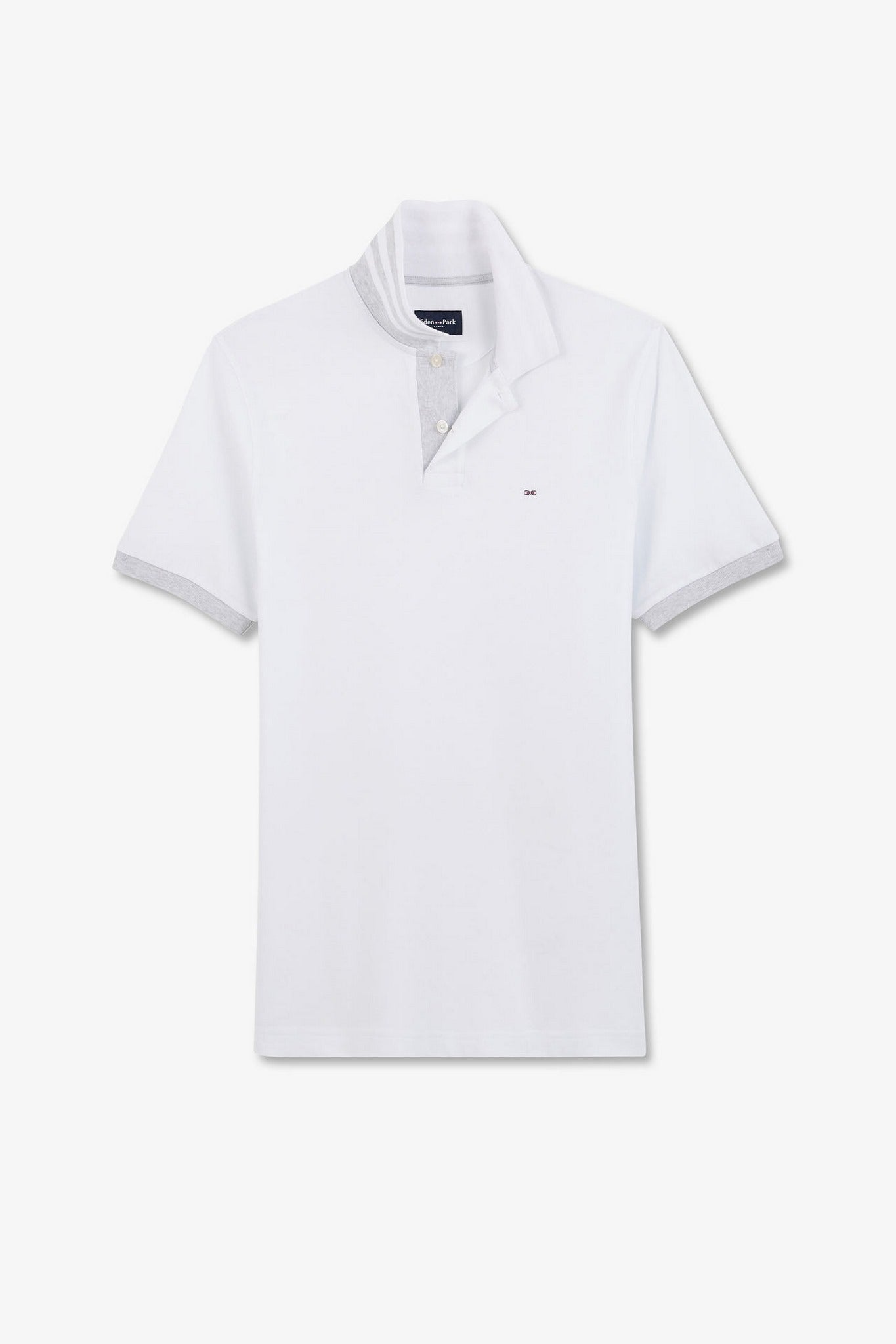 White short-sleeved polo shirt