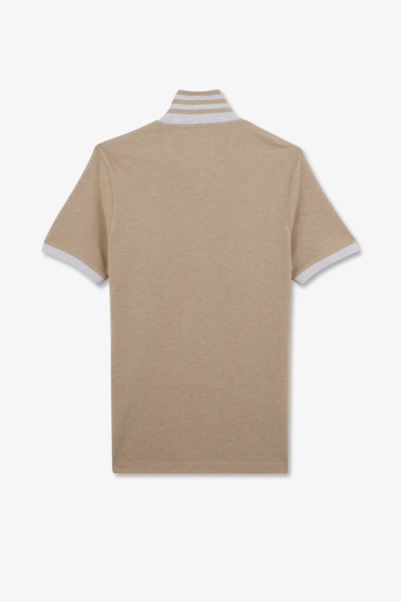 Beige short-sleeved polo shirt