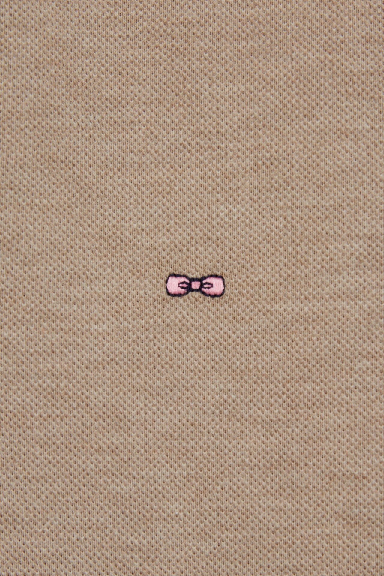 Beige short-sleeved polo shirt