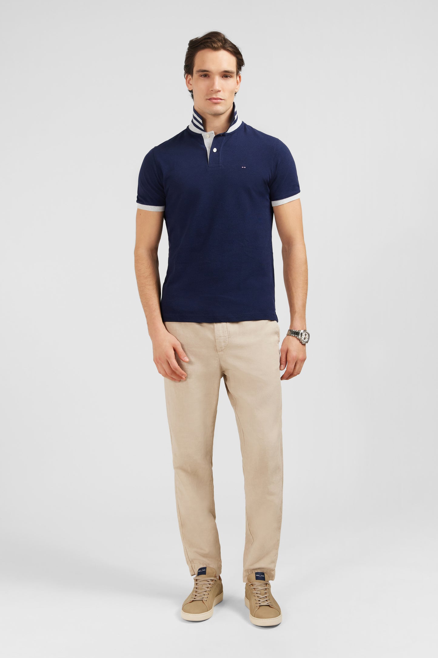 Polo bleu marine à manches courtes
