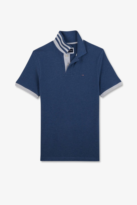 Blue short-sleeved polo shirt - Image 2