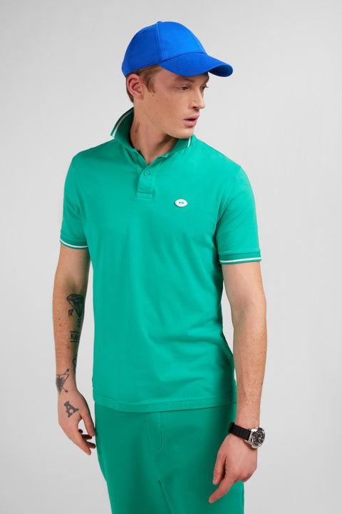Green short-sleeved polo shirt - Image 3