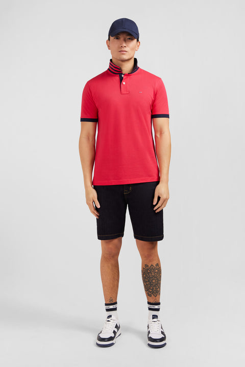 Red short-sleeved polo shirt - Image 1