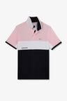 Polo colorblock rose à manches courtes