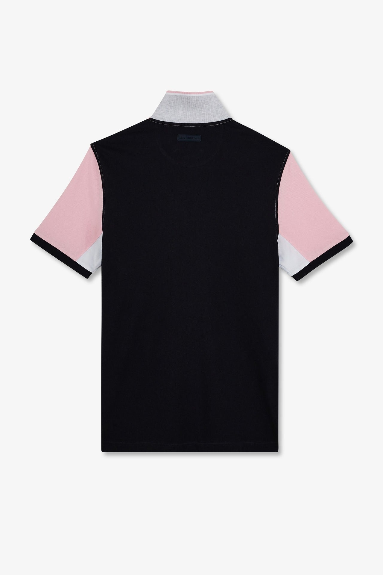 Polo colorblock rose à manches courtes
